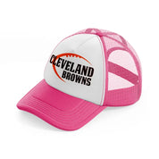 cleveland browns football-neon-pink-trucker-hat