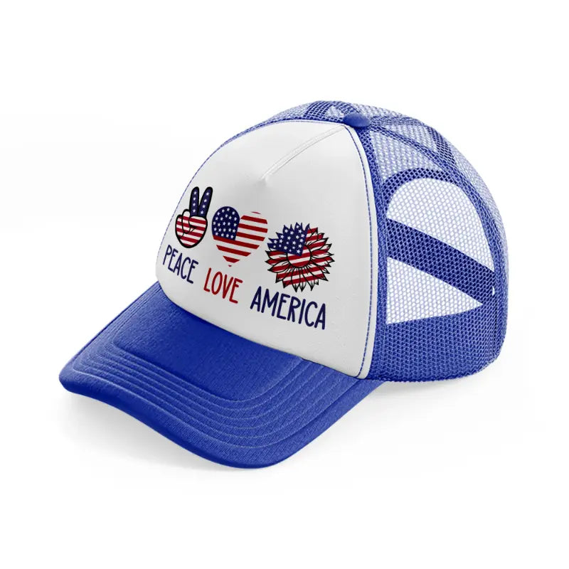 peace love america-01-blue-and-white-trucker-hat