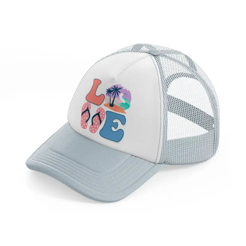 love sublimation grey trucker hat