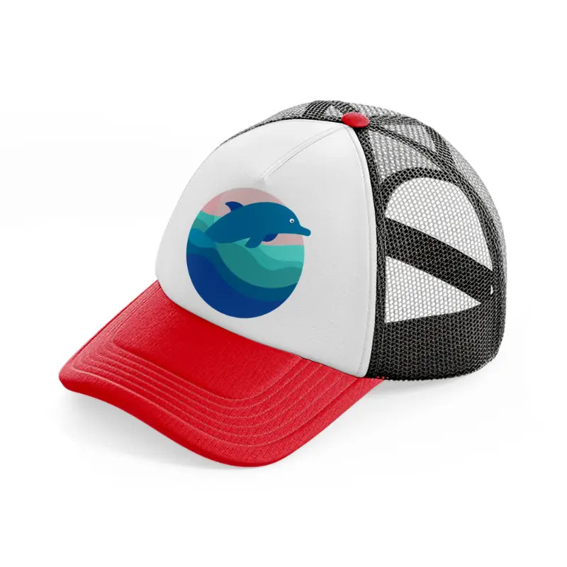 dolphin (1)-red-and-black-trucker-hat