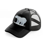 033 polar bear black trucker hat