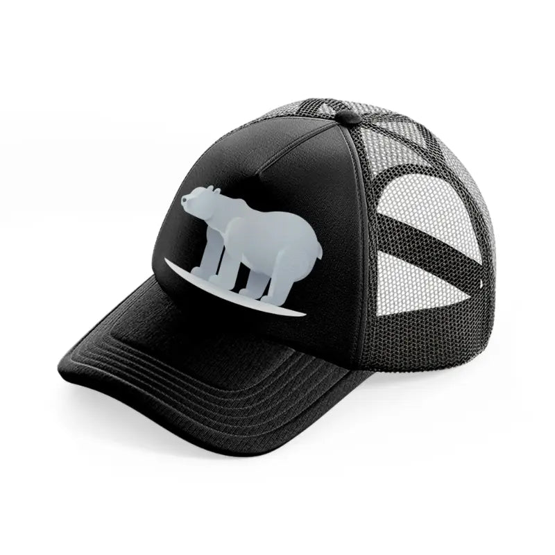 033-polar bear-black-trucker-hat