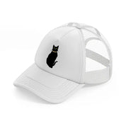 black cat white trucker hat