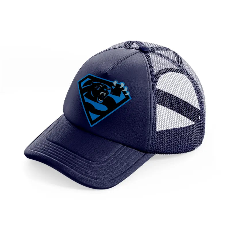 carolina panthers superhero-navy-blue-trucker-hat