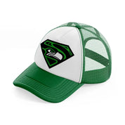 seattle seahawks super hero-green-and-white-trucker-hat