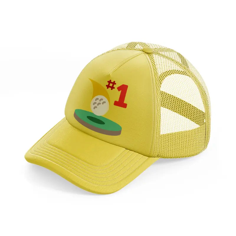 hole in one-gold-trucker-hat