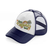 happy st. patrick's day navy blue and white trucker hat