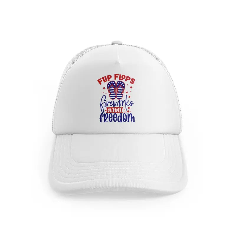 flip flops fireworks and freedom-01-white-trucker-hat