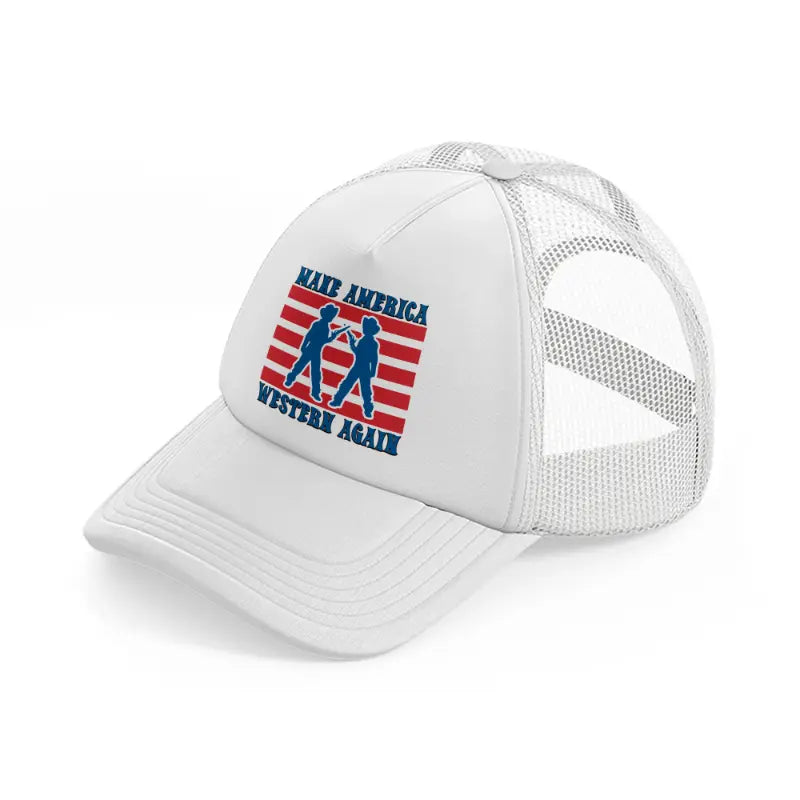 make america western again-white-trucker-hat