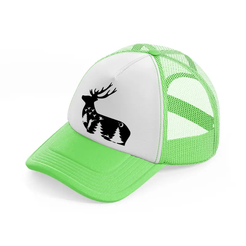 hunting symbol lime green trucker hat