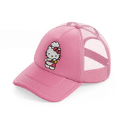 hello kitty baking-pink-trucker-hat