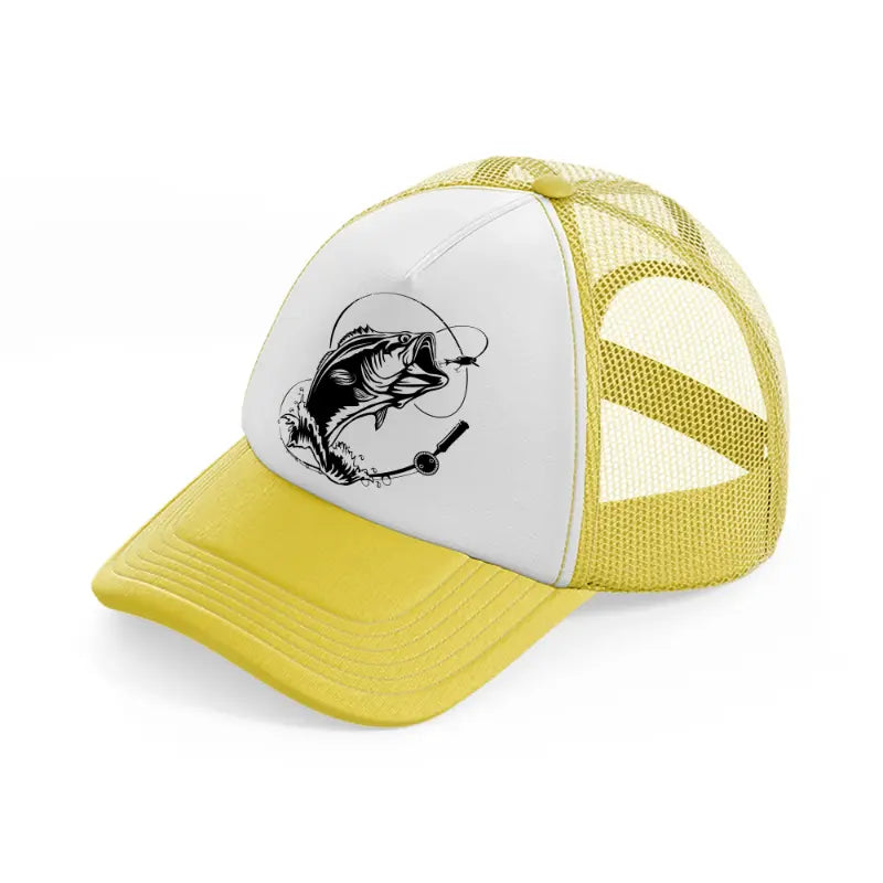 catching fish-yellow-trucker-hat