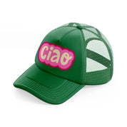 ciao pink green trucker hat