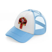 skull 49ers-sky-blue-trucker-hat