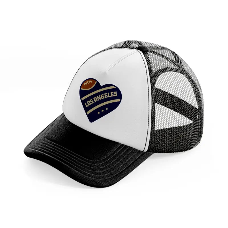 los angeles rams lover-black-and-white-trucker-hat