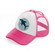 shark neon pink trucker hat