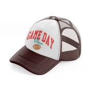 football game day vibes-brown-trucker-hat