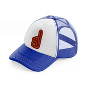 49ers #1 fan finger-blue-and-white-trucker-hat