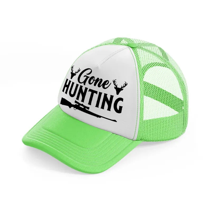 gone hunting guns-lime-green-trucker-hat