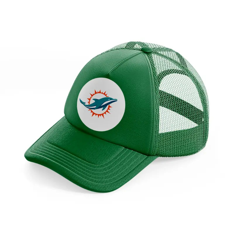 miami dolphins white badge-green-trucker-hat