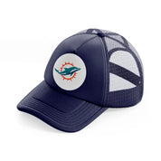 miami dolphins white badge-navy-blue-trucker-hat