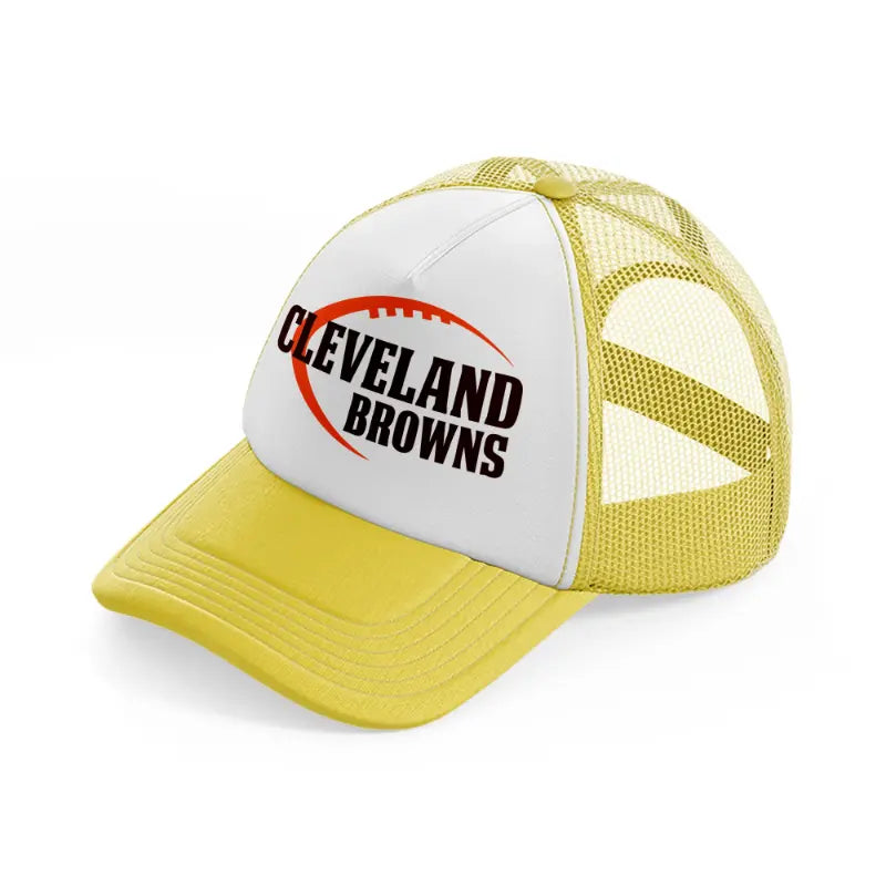 cleveland browns football-yellow-trucker-hat