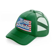 north dakota flag-green-trucker-hat
