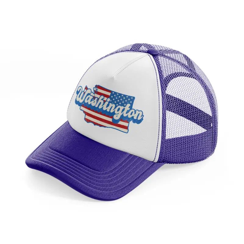 washington flag purple trucker hat