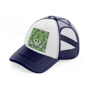 lucky charm navy blue and white trucker hat