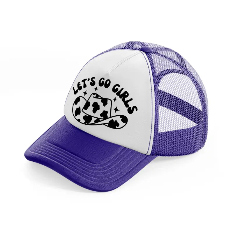 let's go girls-purple-trucker-hat