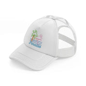 h210805 17 flamingo paradise vintage 80s white trucker hat