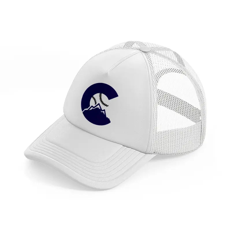 colorado rockies badge-white-trucker-hat