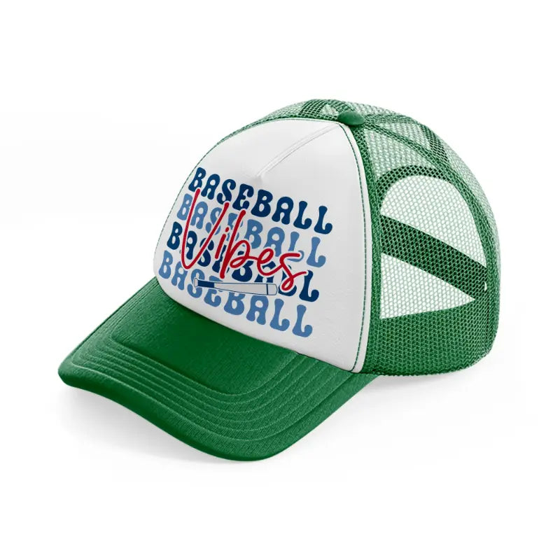 baseball vibes baseball-green-and-white-trucker-hat