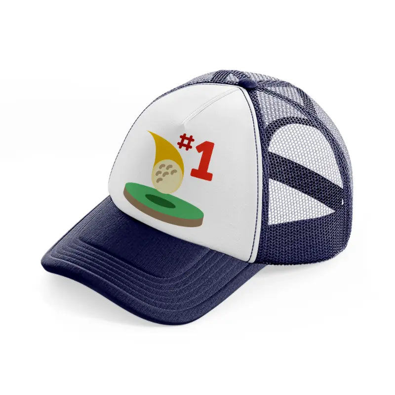 hole in one-navy-blue-and-white-trucker-hat