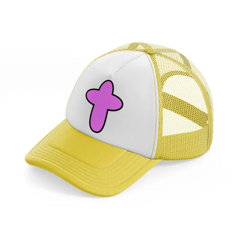pink cross-yellow-trucker-hat