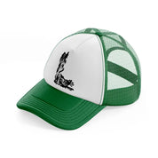 dark art work-green-and-white-trucker-hat