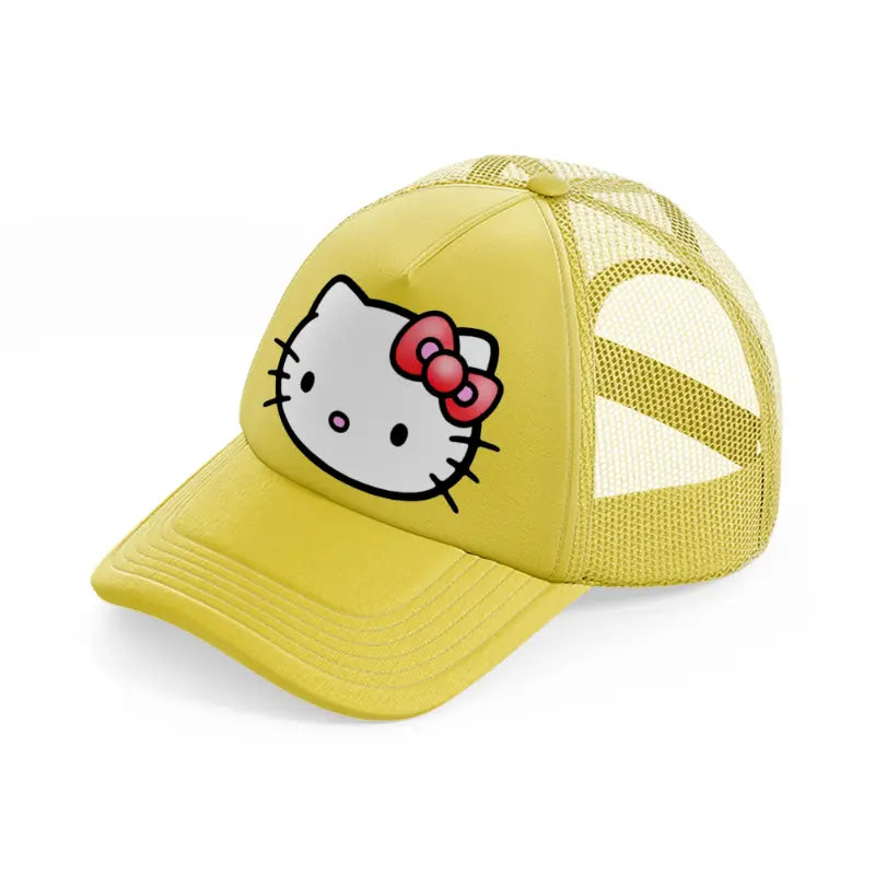 hello kitty emoji gold trucker hat