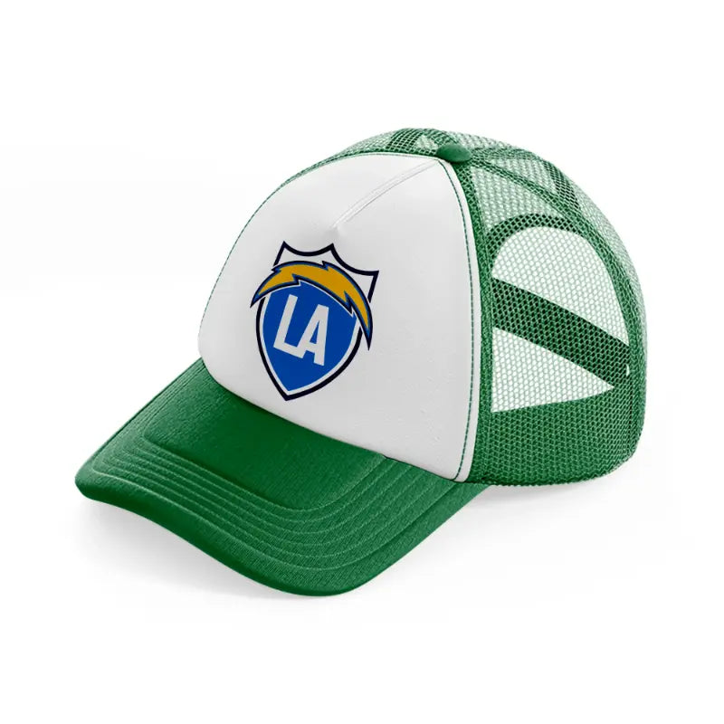 los angeles chargers emblem-green-and-white-trucker-hat