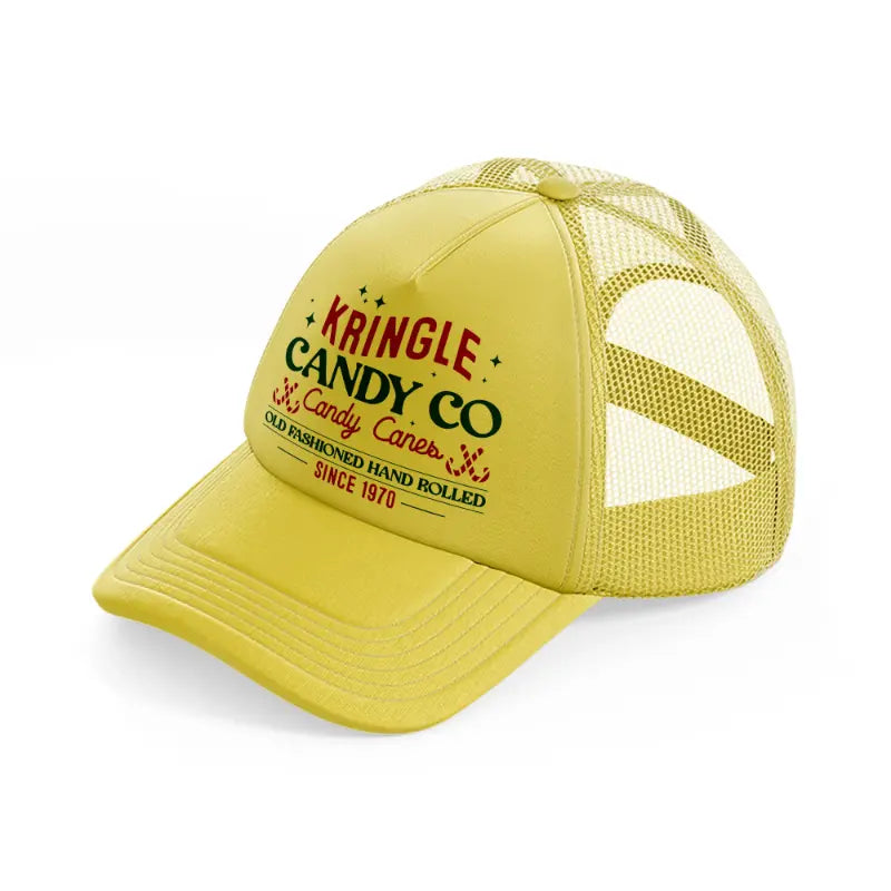 kringle candy co candy canes-gold-trucker-hat