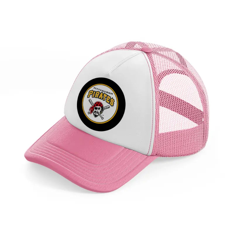pittsburgh pirates badge-pink-and-white-trucker-hat