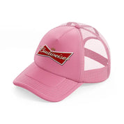 budweiser logo white-pink-trucker-hat