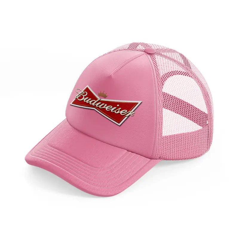 budweiser logo white-pink-trucker-hat