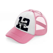 seattle seahawks 12-pink-and-white-trucker-hat
