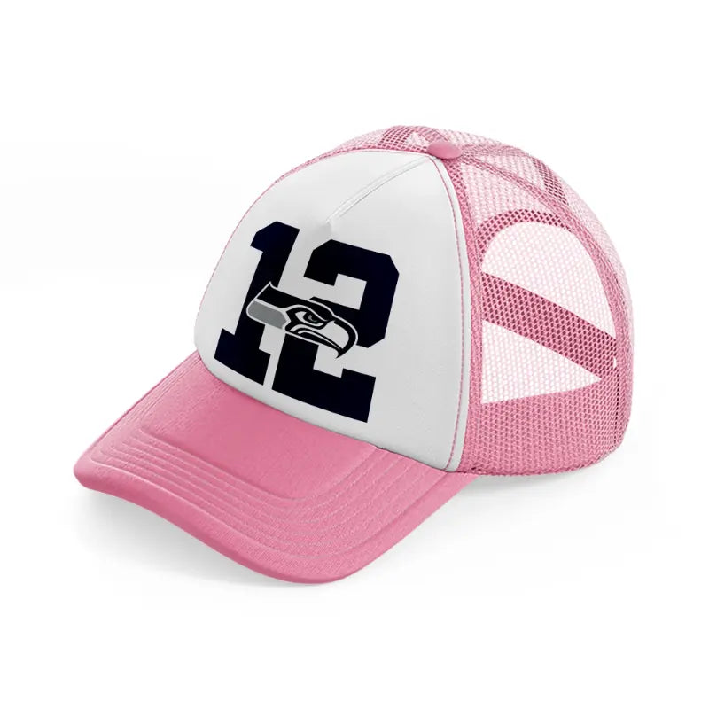 seattle seahawks 12-pink-and-white-trucker-hat