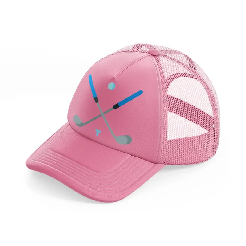golf sticks.-pink-trucker-hat