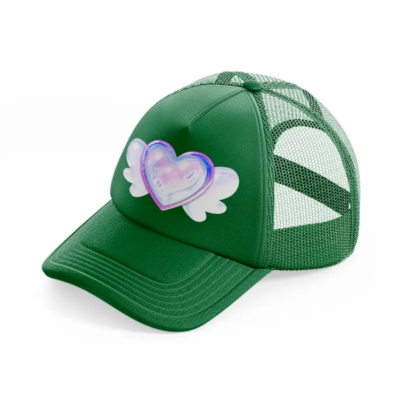 heart splash-green-trucker-hat