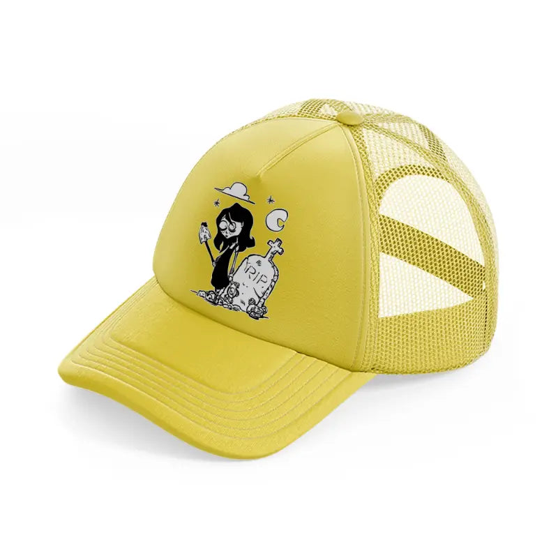 rip creepy bear black & white-gold-trucker-hat
