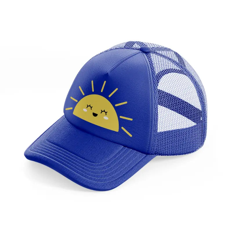 sunny face-blue-trucker-hat