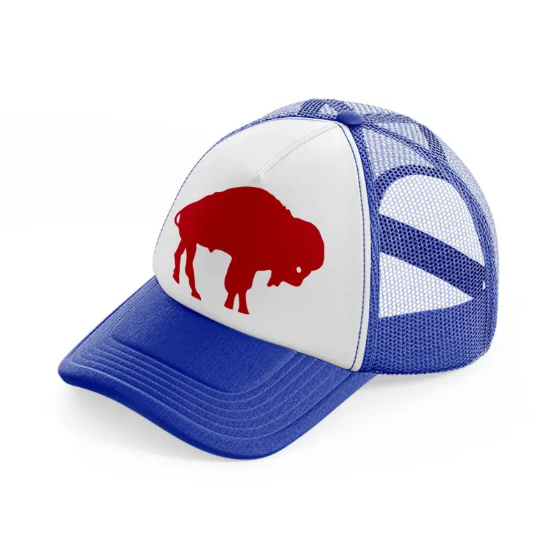 buffalo shape-blue-and-white-trucker-hat