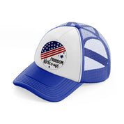 freedom  welcome-01-blue-and-white-trucker-hat